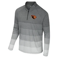 Men's Colosseum  Gray Oregon State Beavers AI Striped Mesh Quarter-Zip Raglan Windshirt