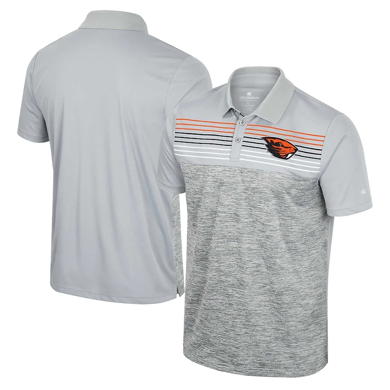 Polo cybernétique gris colosseum Oregon State Beavers pour homme