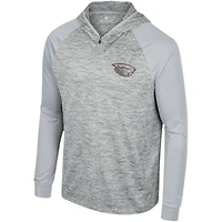 Men's Colosseum Gray Oregon State Beavers Cybernetic Raglan Quarter-Zip Hooded Top