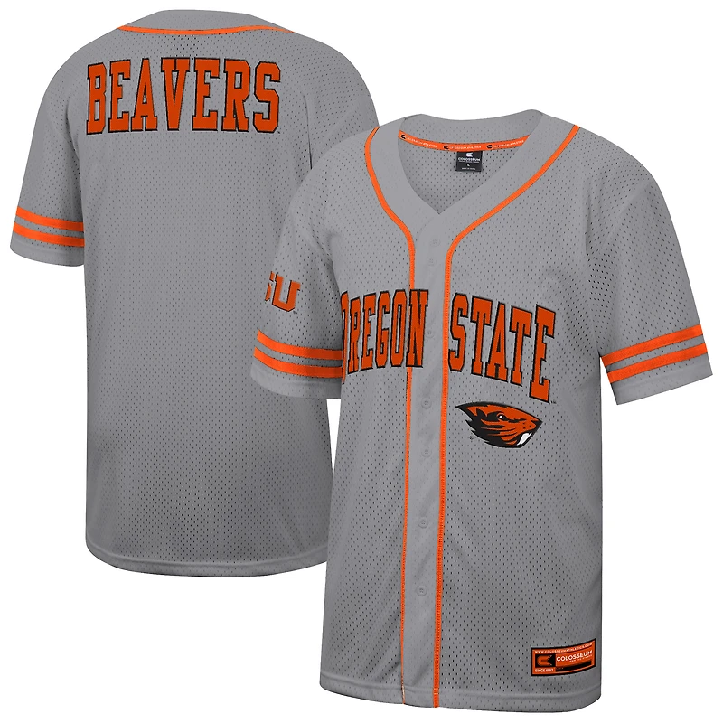 Maillot de baseball Free Spirited gris Colosseum pour homme des Beavers l'Oregon State