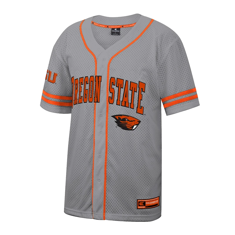 Maillot de baseball Free Spirited gris Colosseum pour homme des Beavers l'Oregon State