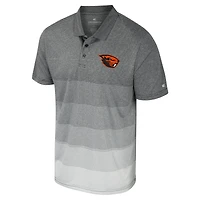 Men's Colosseum Gray Oregon State Beavers Striped Mesh Polo