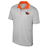 Men's Colosseum Gray Oregon State Beavers Tuck Striped Polo