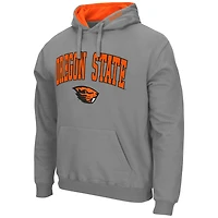 Men's Colosseum Heather Gray Oregon State Beavers Arch & Logo 3.0 Pullover Hoodie