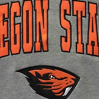 Men's Colosseum Heather Gray Oregon State Beavers Arch & Logo Crew Neck Sweatshirt