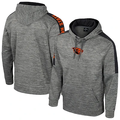 Men's Colosseum Heather Gray Oregon State Beavers Dozer Pullover Hoodie