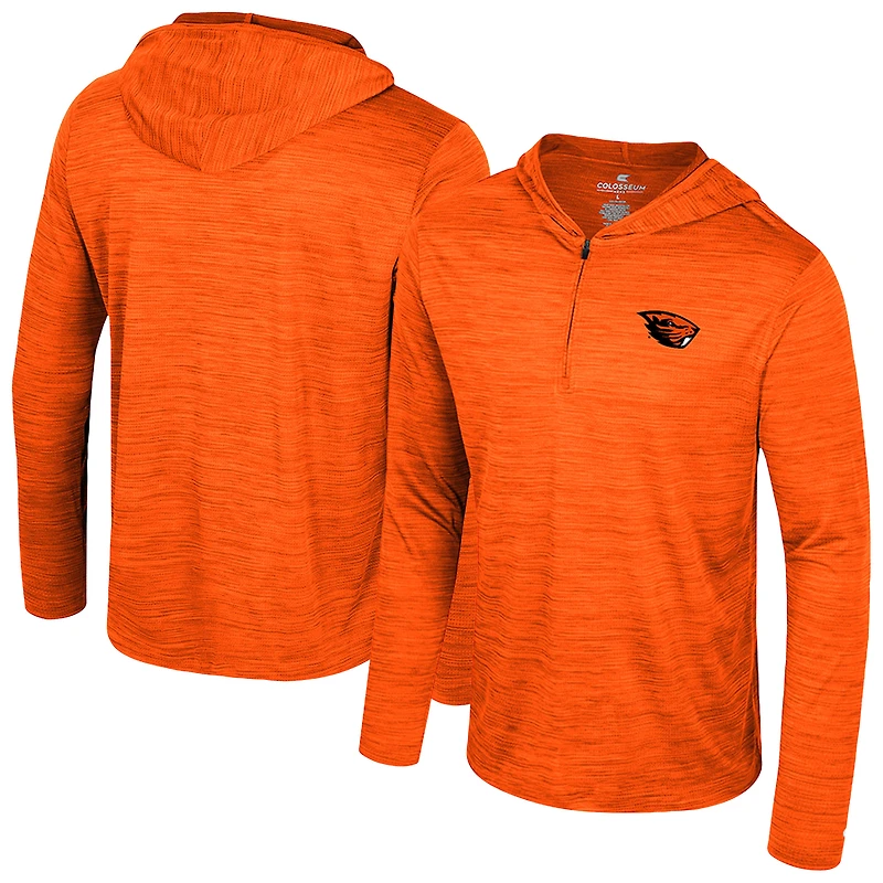 Sweat à capuche léger quart de zip pour homme Colosseum Orange Oregon State Beavers Always Sunny