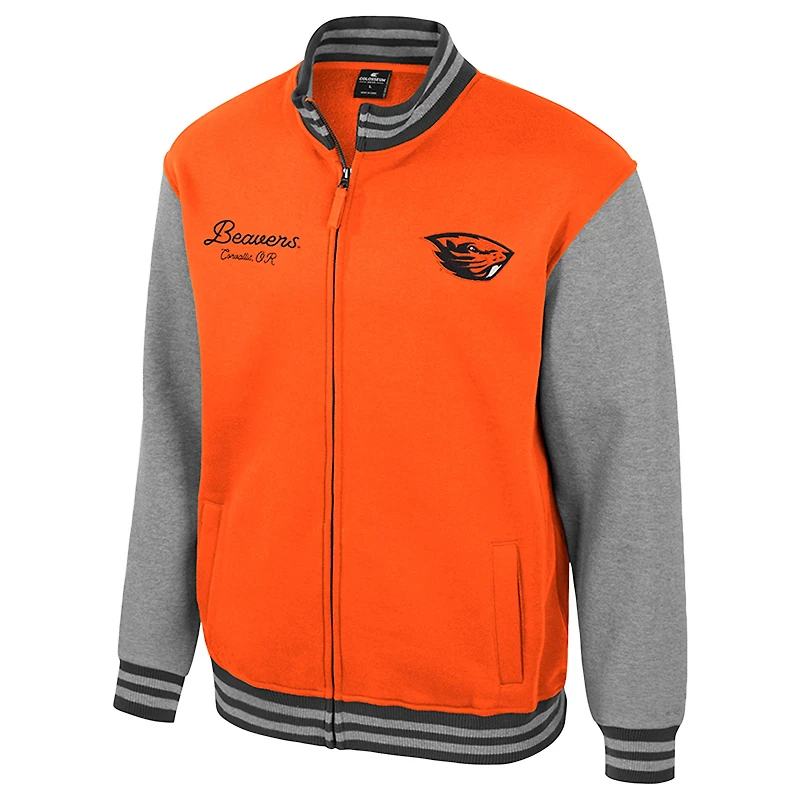 Men's Colosseum Orange Oregon State Beavers Ambi-Turner Full-Zip Varsity Jacket