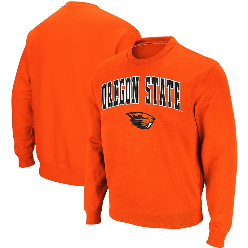 Sweat-shirt à col rond Colosseum pour homme, gris chiné, avec logo et arche des Oregon State Beavers