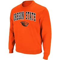 Sweat-shirt à col rond Colosseum pour homme, gris chiné, avec logo et arche des Oregon State Beavers
