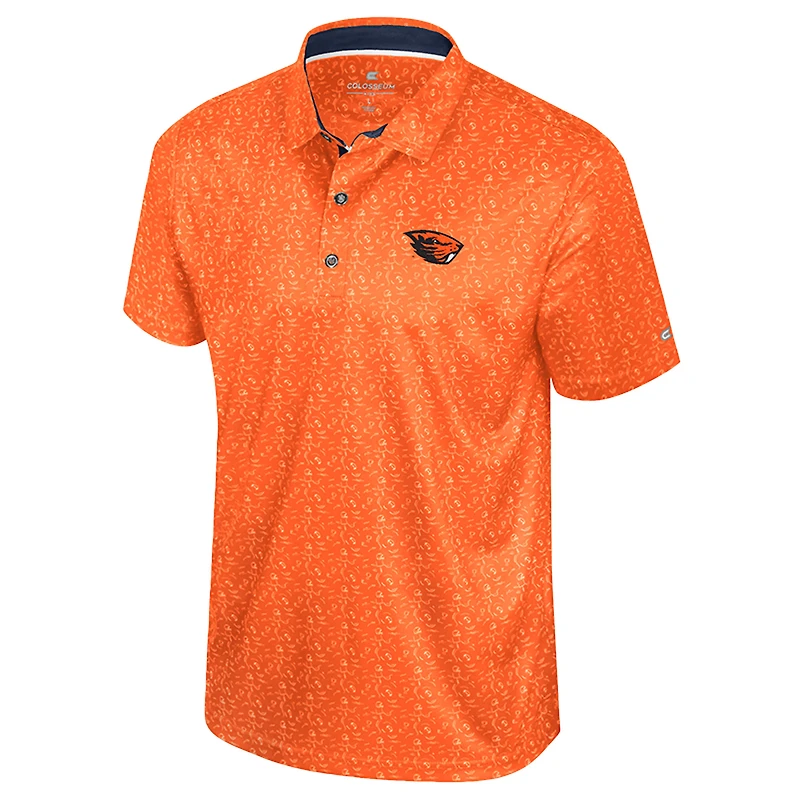 Polo imprimé football orange Colosseum pour homme, Oregon State Beavers
