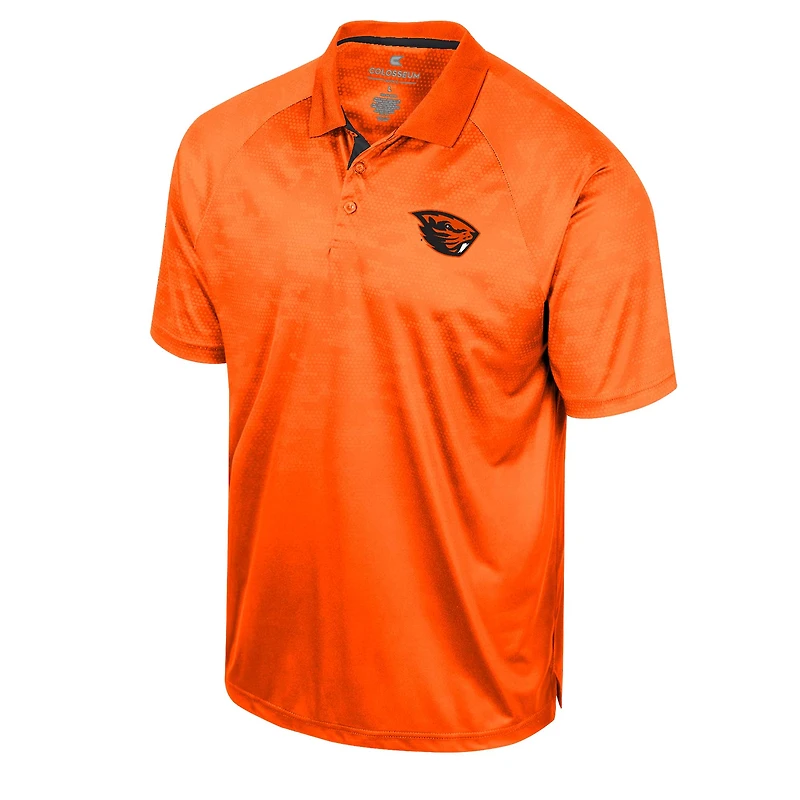 Polo à manches raglan en nid d'abeille Colosseum Orange Oregon State Beavers pour homme