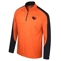 Men's Colosseum Orange Oregon State Beavers Langmore Raglan Quarter-Zip Top