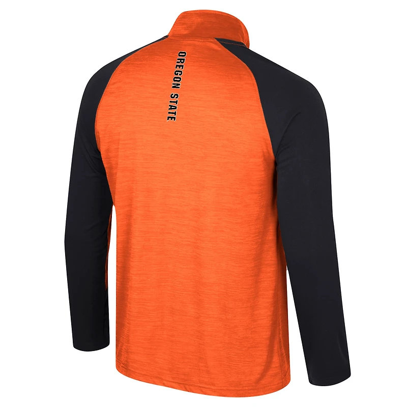 Men's Colosseum Orange Oregon State Beavers Langmore Raglan Quarter-Zip Top