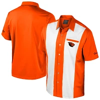 Men's Colosseum Orange Oregon State Beavers Strike Bowling Button-Up Shirt