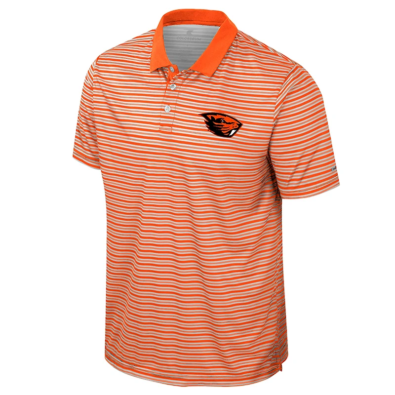 Men's Colosseum Orange Oregon State Beavers Striped Polo