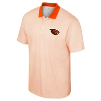 Polo à rayures blanches/oranges Colosseum Oregon State Beavers pour homme