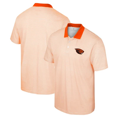 Polo à rayures blanches/oranges Colosseum Oregon State Beavers pour homme