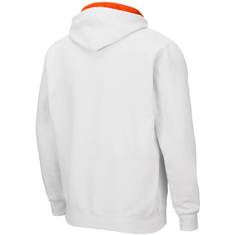 Sweat à capuche entièrement zippé Colosseum Oregon State Beavers Arch & Logo 3.0 pour homme, blanc