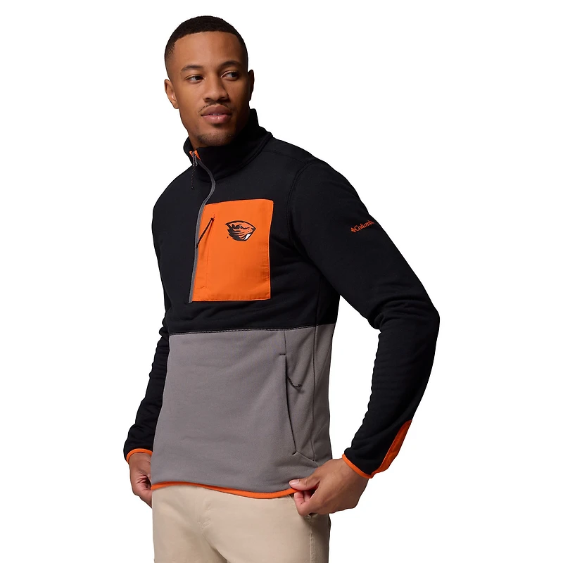 Pull-over demi-zip Omni-Wick Hike pour homme, Columbia, Oregon State Beavers, noir/gris
