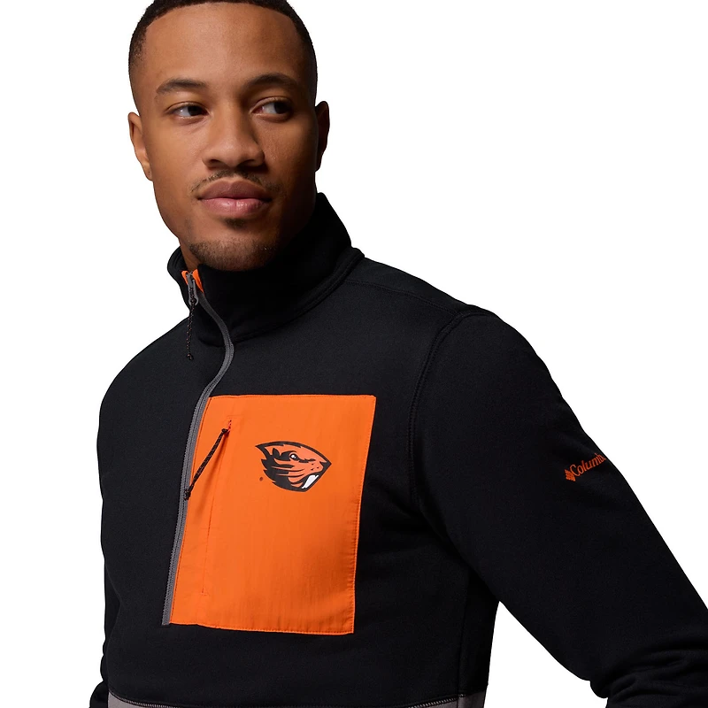 Men's Columbia Black/Gray Oregon State Beavers Hike Omni-Wick Half-Zip Pullover