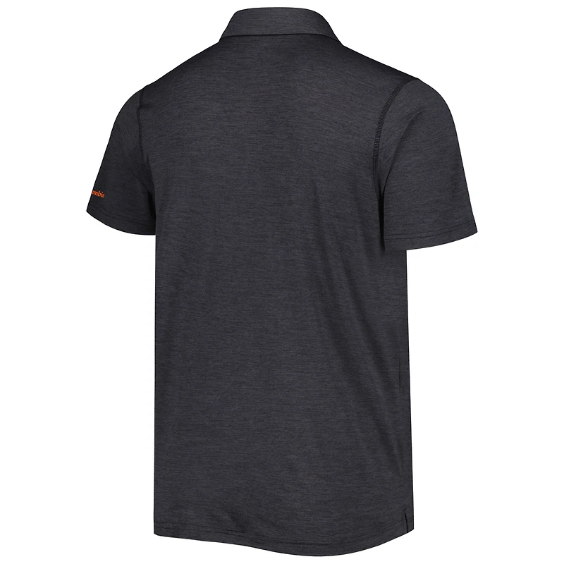 Men's Columbia Black Oregon State Beavers Tech Trail Omni-Shade Polo