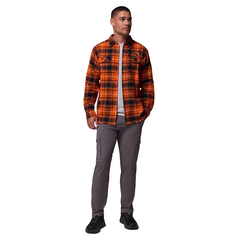 Men's Columbia  Orange Oregon State Beavers Flare Gun Omni-Wick Flannel Long Sleeve Button-Up Shirt
