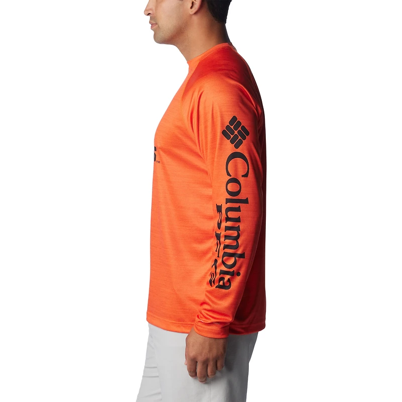 T-shirt à manches longues Columbia Orange Oregon State Beavers PFG Terminal Tackle Omni-Shade Raglan pour homme