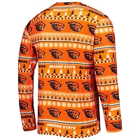 Concepts Sport Orange Oregon State Beavers Swivel T-shirt à manches longues et pantalon Ensemble de nuit