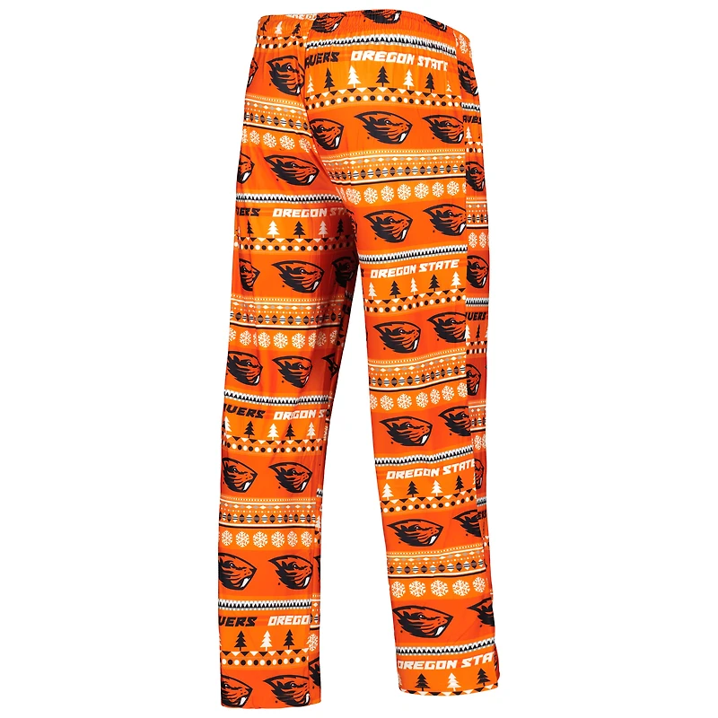 Concepts Sport Orange Oregon State Beavers Swivel T-shirt à manches longues et pantalon Ensemble de nuit