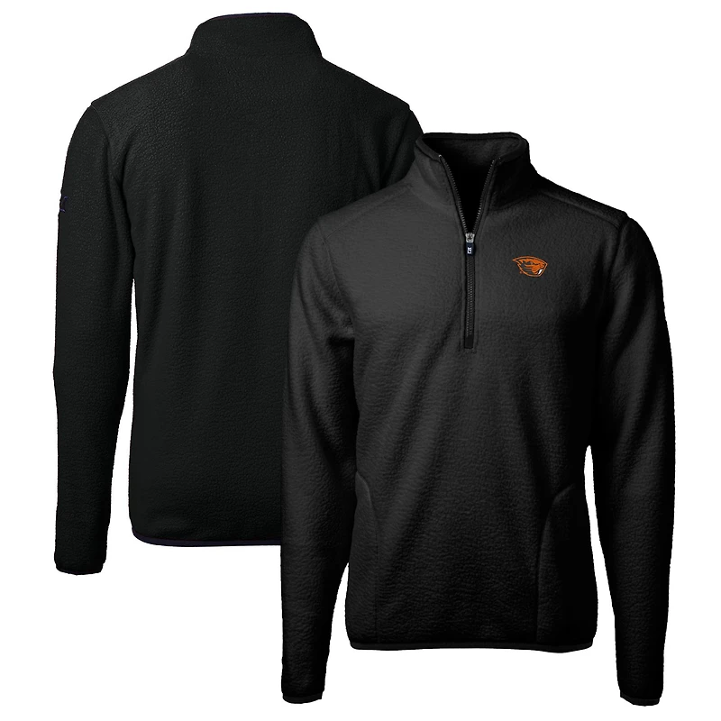 Veste polaire à quart de zip Cascade Eco Sherpa pour homme, noire, la marque Cutter & Buck, Oregon State Beavers, grande taille