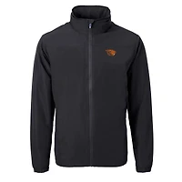 Veste zippée intégrale en tricot recyclé pour homme, couleur noire, de la collection Cutter & Buck des Oregon State Beavers, taille grande et taille.