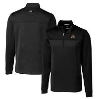 Men's Cutter & Buck Black Oregon State Beavers Big Tall Traverse Stripe Stretch Quarter-Zip Pullover Top