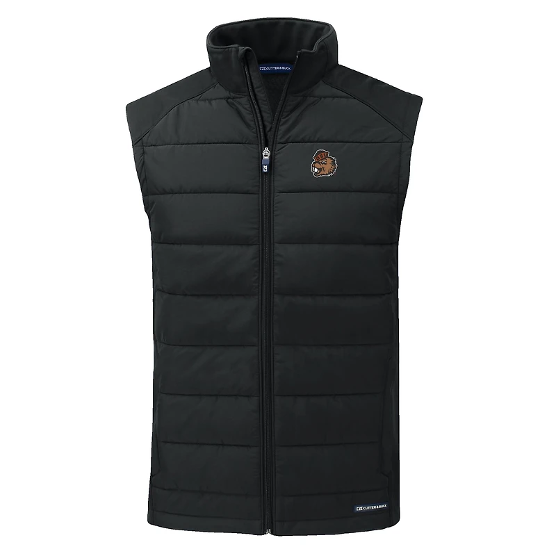 Gilet zippé intégral Cutter & Buck Black Oregon State Beavers Evoke Hybrid Eco Softshell recyclé pour homme