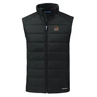 Gilet zippé intégral Cutter & Buck Black Oregon State Beavers Evoke Hybrid Eco Softshell recyclé pour homme