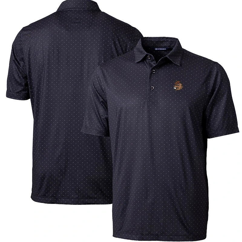 Polo extensible à imprimé double point Pike pour homme, noir, avec logo de l'équipe des Beavers l'État l'Oregon, coupeur et buck, grande taille