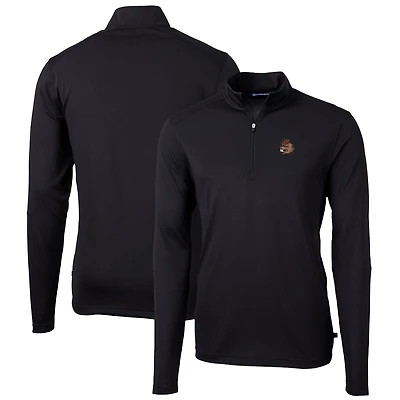 Pull-over zippé quart de tour en piqué écologique recyclé pour homme, noir, des Beavers l'Oregon State, Cutter & Buck