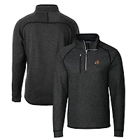 Men's Cutter & Buck Heather Charcoal Oregon State Beavers Mainsail Sweater-Knit Big Tall Half-Zip Pullover Jacket