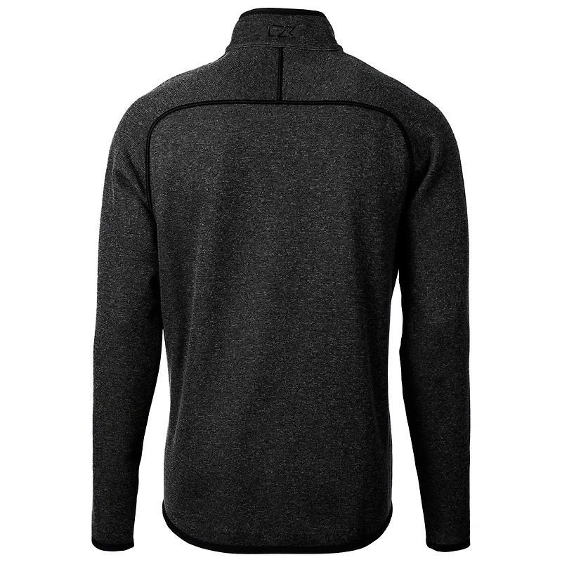 Men's Cutter & Buck Heather Charcoal Oregon State Beavers Mainsail Sweater-Knit Full-Zip Jacket