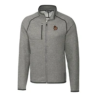 Men's Cutter & Buck Heather Gray Oregon State Beavers Mainsail Sweater-Knit Full-Zip Jacket