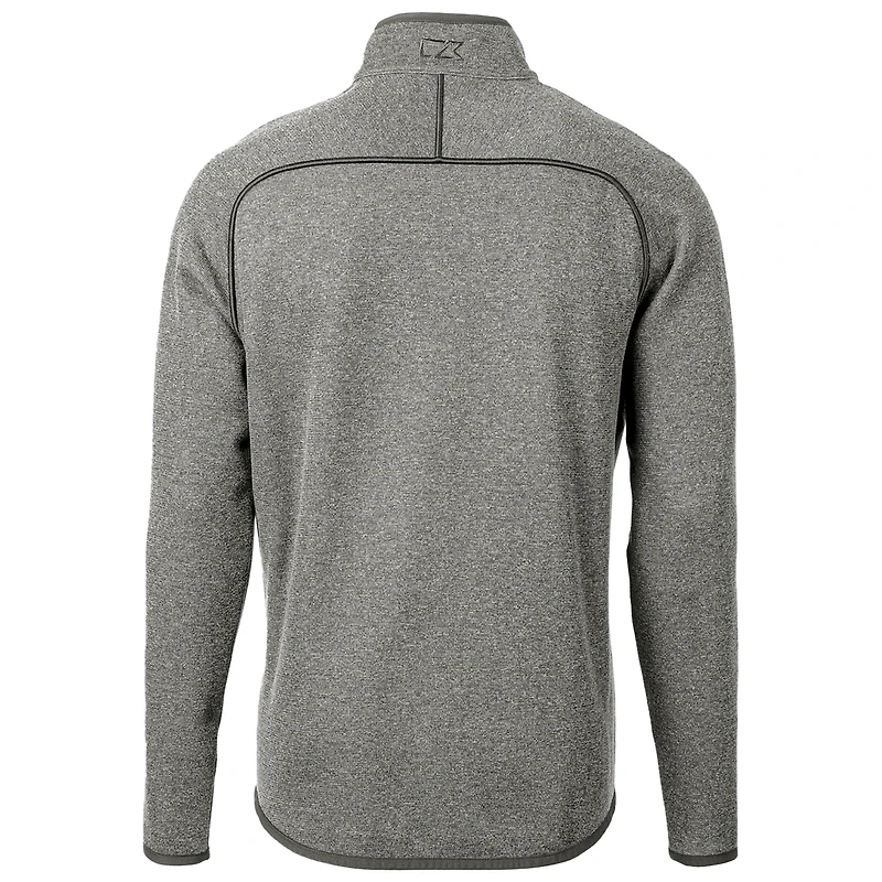 Men's Cutter & Buck Heather Gray Oregon State Beavers Mainsail Sweater-Knit Full-Zip Jacket