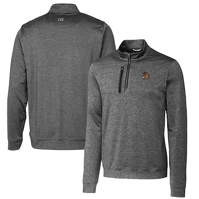 Men's Cutter & Buck Steel Oregon State Beavers Vault Big Tall Stealth Quarter-Zip Pullover Top