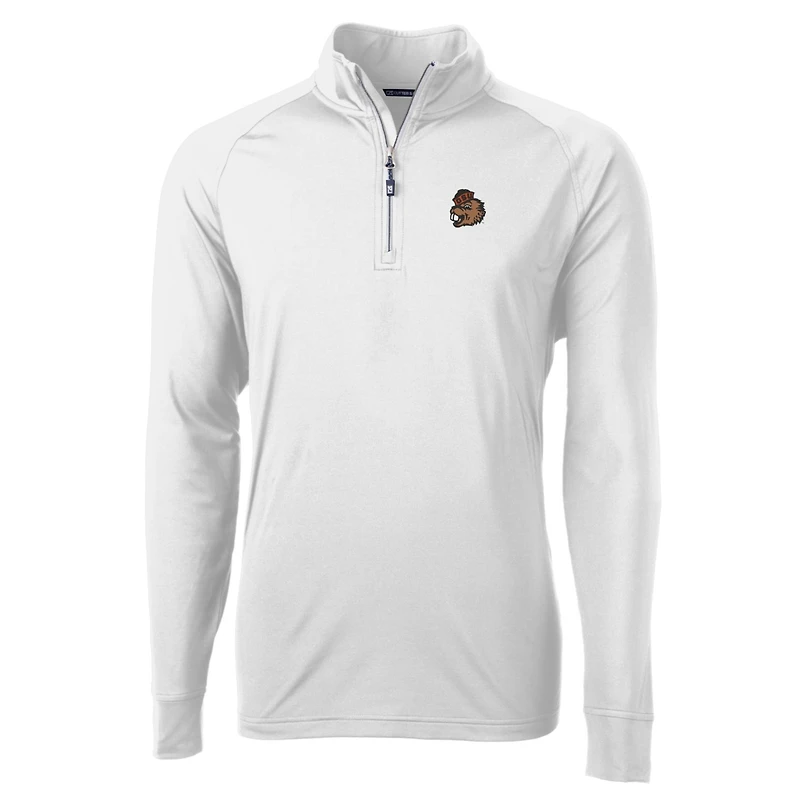 Pull-over zippé quart de tour en tricot extensible recyclé Adapt Eco Knit des Oregon State Beavers pour homme, blanc, Cutter & Buck