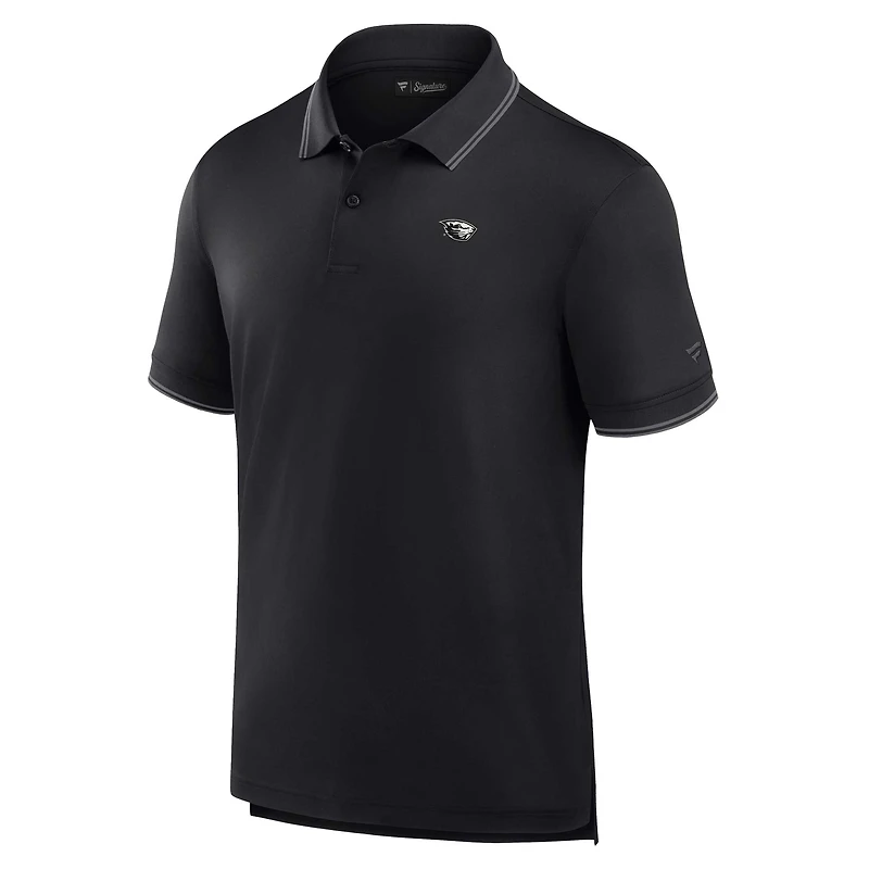 Polo piqué noir Fanatics pour hommes, Oregon State Beavers Front Office