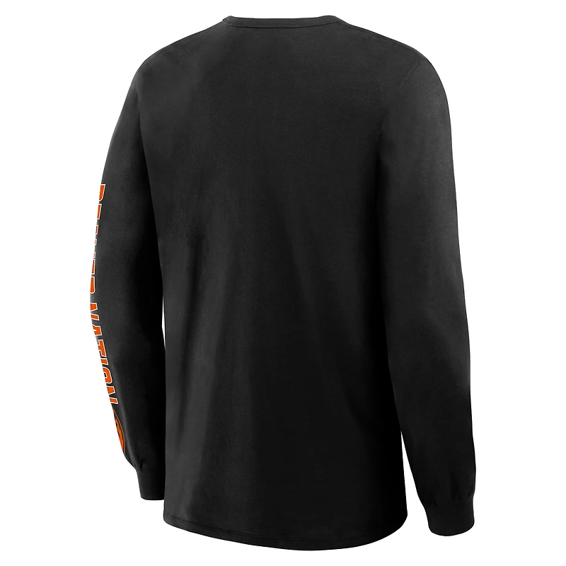 T-shirt à manches longues noir pour homme, motif Oregon State Beavers, « Quad Fuel The Fire »