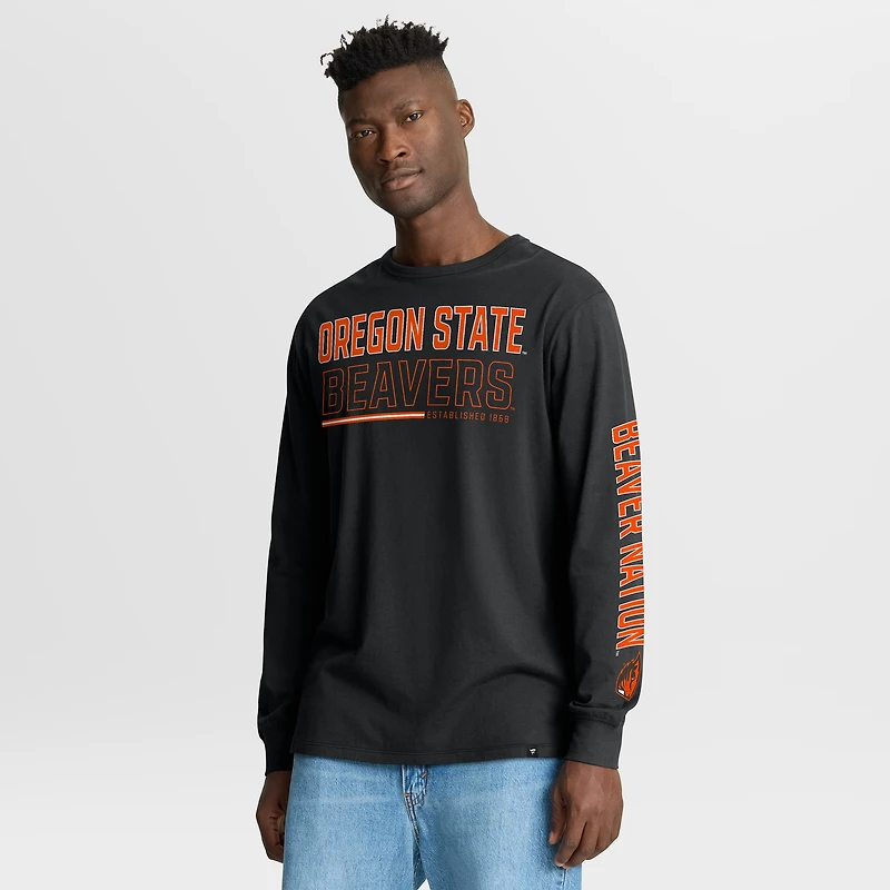 T-shirt à manches longues noir pour homme, motif Oregon State Beavers, « Quad Fuel The Fire »