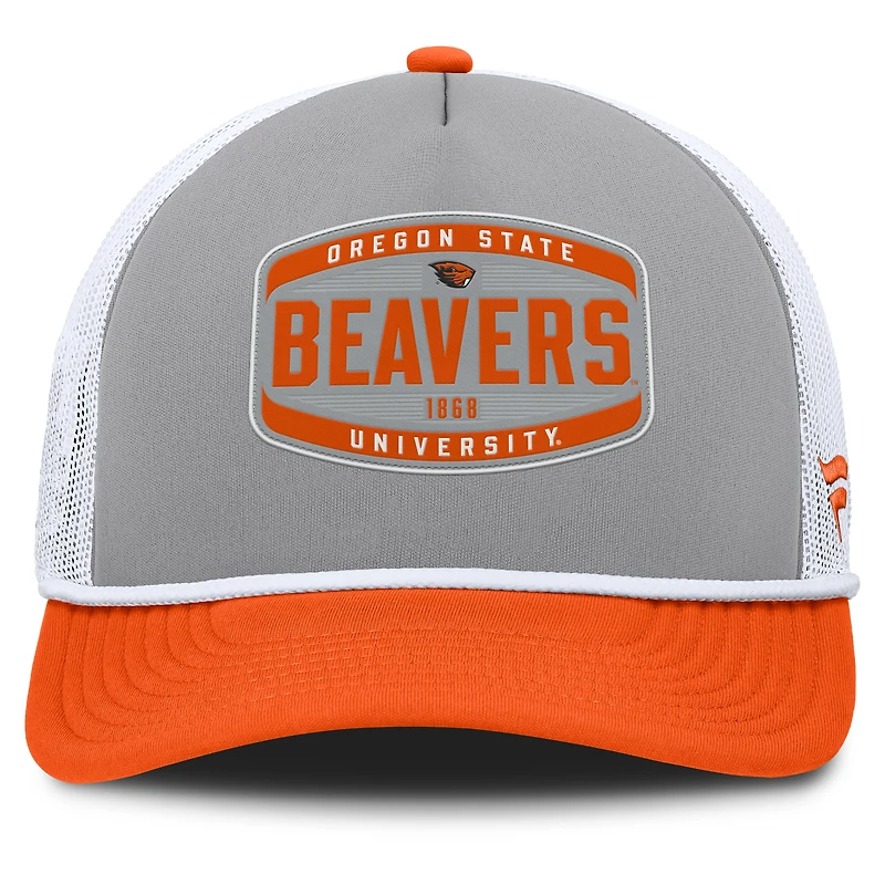 Men's Fanatics Gray/Orange Oregon State Beavers Course Foam-Front Adjustable Trucker Hat