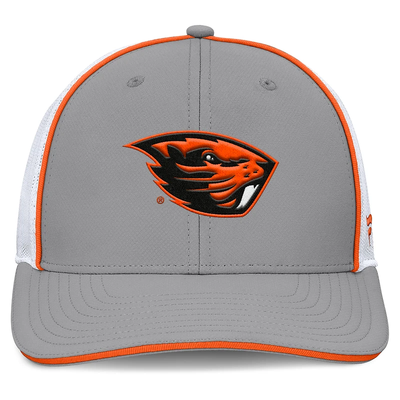Casquette ajustable Fanatics pour homme, gris/blanc, Oregon State Beavers Rapid Trucker
