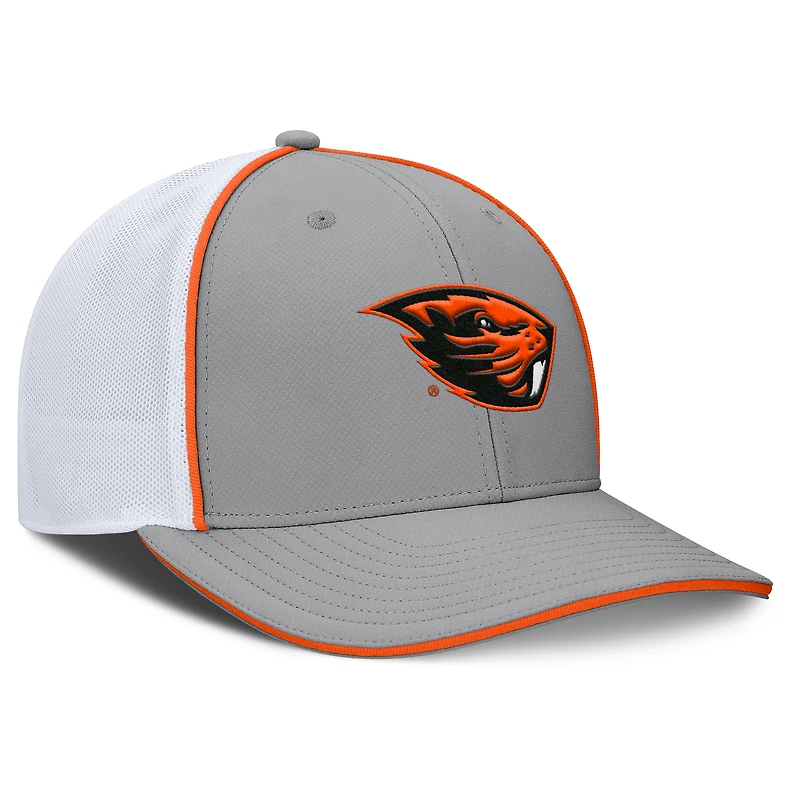 Casquette ajustable Fanatics pour homme, gris/blanc, Oregon State Beavers Rapid Trucker