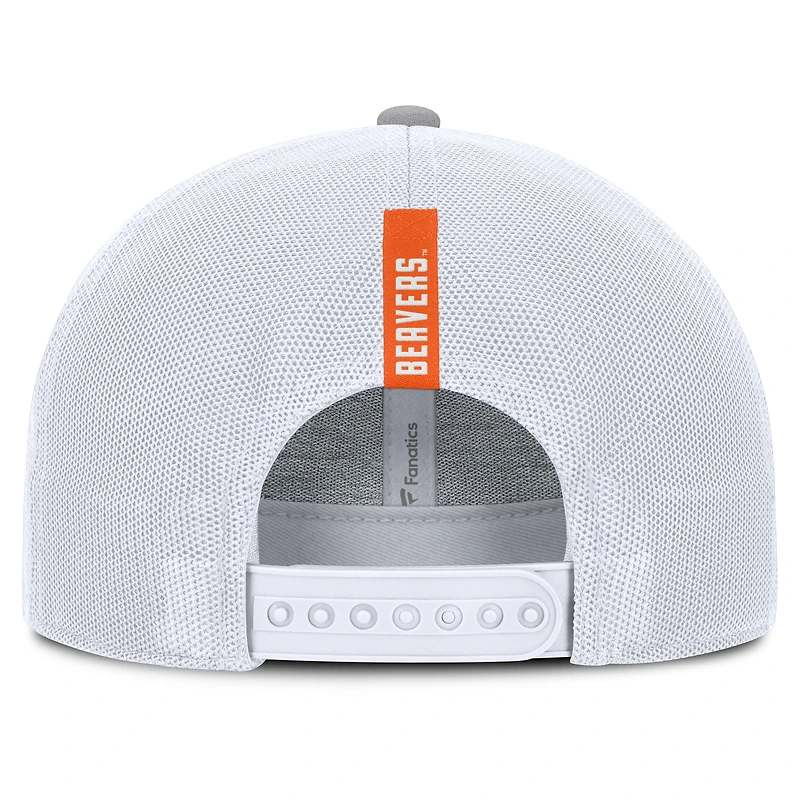 Men's Fanatics Gray/White Oregon State Beavers Rapid Trucker Adjustable Hat